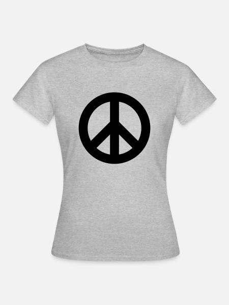 Peace Logo - Frauen T-Shirt - Grau meliert