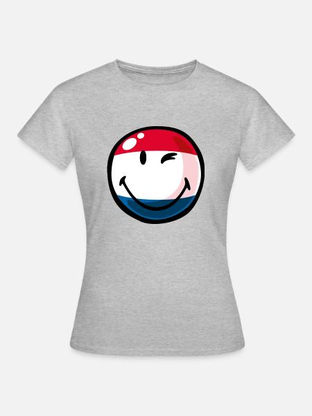 Smiley Netherlands - Frauen T-Shirt - Grau meliert