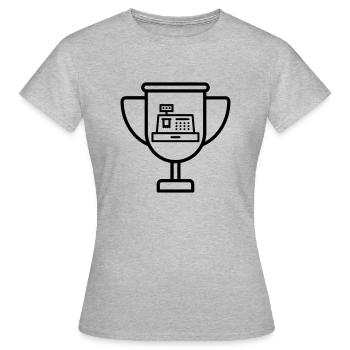 Vendeur / Vendeuse / Magasin / Métier / Job - T-shirt Femme - gris chiné - Devant - AI Model Female 172 dark (172cm)