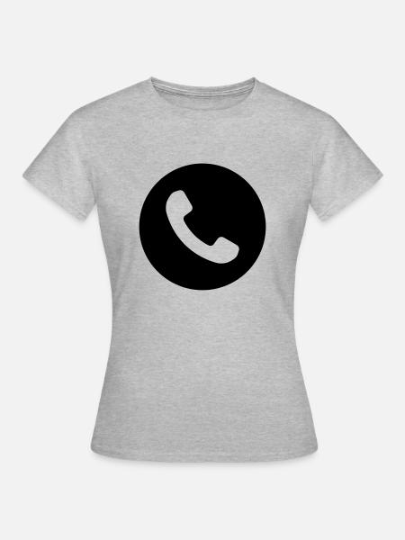 Telefon - Frauen T-Shirt - Grau meliert