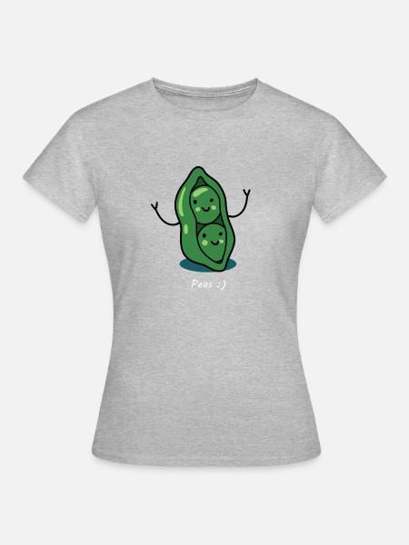 Peace Cool Geschenkidee - Frauen T-Shirt - Grau meliert