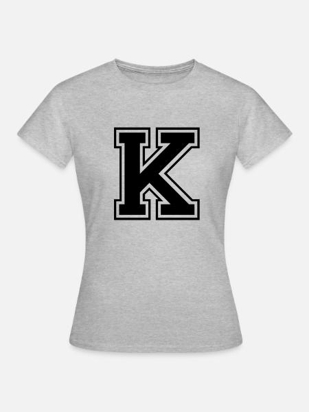K - Frauen T-Shirt - Grau meliert