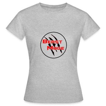 Beast Mode - Frauen T-Shirt - Grau meliert - Vorne - AI Model Female 172 dark (172cm)