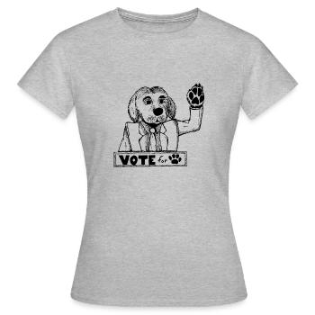 DogVote - Women's T-Shirt - heather grey - Front - AI Model Female 172 dark (172cm)
