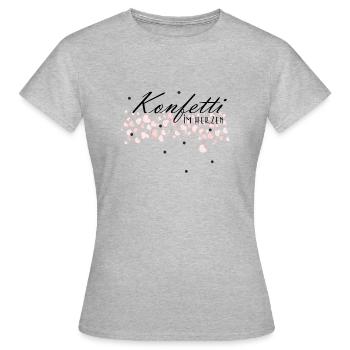 Konfetti im Herzen - Frauen T-Shirt - Grau meliert - Vorne - AI Model Female 172 dark (172cm)