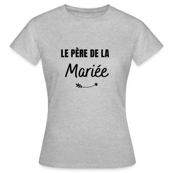 Le père de la Mariée - T-shirt Femme - gris chiné - Devant - AI Model Female 172 dark (172cm)