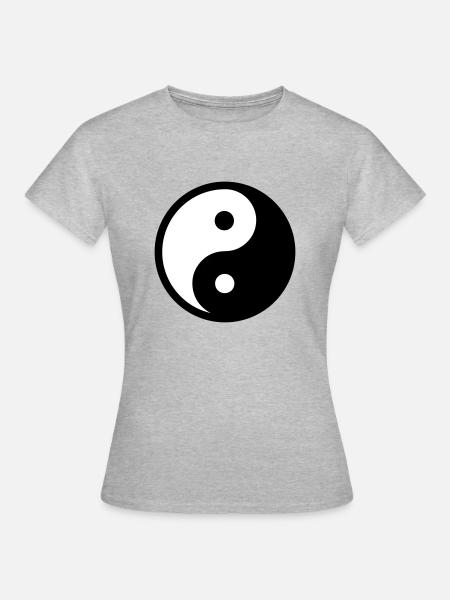 Yin Yang - Vrouwen T-shirt - grijs gemêleerd
