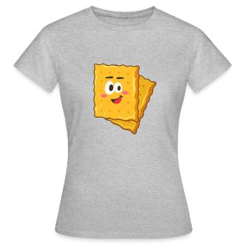Place biscuit - Women's T-Shirt - heather grey - Front - AI Model Female 172 dark (172cm)