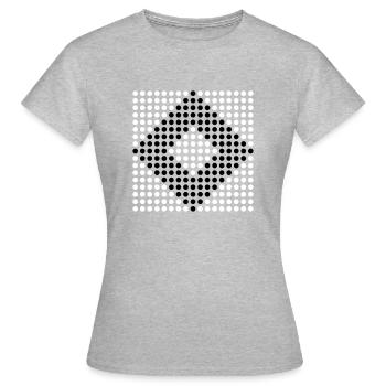 Raute, Icon, Quadrat, Pixel, Punkte - Frauen T-Shirt - Grau meliert - Vorne - AI Model Female 172 dark (172cm)