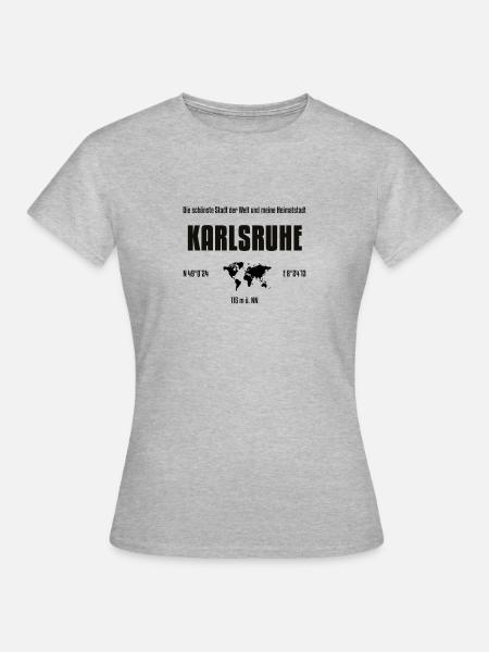Karlsruhe schönste Stadt der Welt - Frauen T-Shirt - Grau meliert