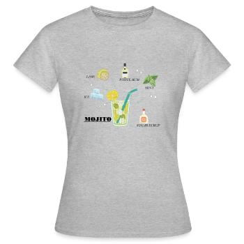 Recette Mojito - T-shirt Femme - gris chiné - Devant - AI Model Female 172 dark (172cm)