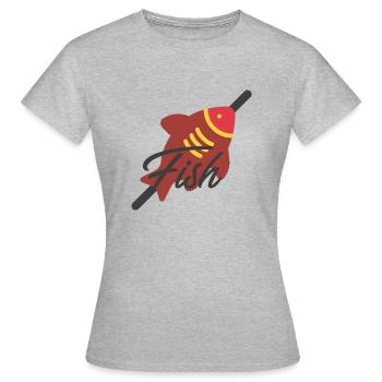 Fish - T-shirt Femme - gris chiné - Devant - AI Model Female 172 dark (172cm)