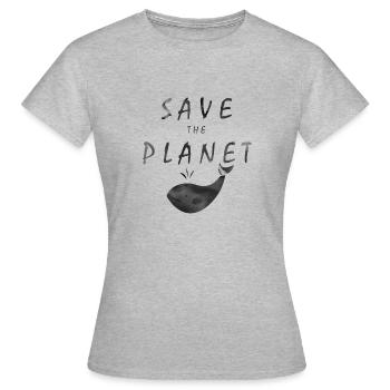 Save The Planet - Frauen T-Shirt - Grau meliert - Vorne - AI Model Female 172 dark (172cm)