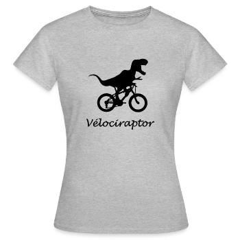 vélociraptor - T-shirt Femme - gris chiné - Devant - AI Model Female 172 dark (172cm)
