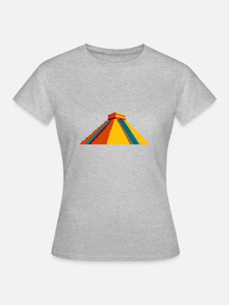 Inka-Pyramide - Frauen T-Shirt - Grau meliert