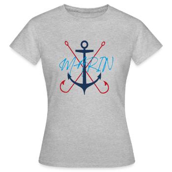MARIN - T-shirt Femme - gris chiné - Devant - AI Model Female 172 dark (172cm)