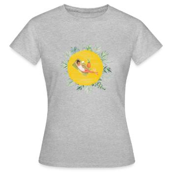 summer vacation - Women's T-Shirt - heather grey - Front - AI Model Female 172 dark (172cm)