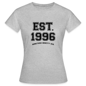 EST. 1996 Dix-neuf quatre-vingt-seize ans - T-shirt Femme - gris chiné - Devant - AI Model Female 172 dark (172cm)