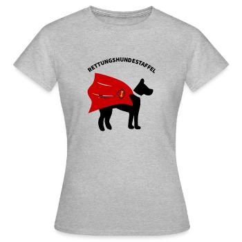 Rettungshund Superdog Hundestaffel - Frauen T-Shirt - Grau meliert - Vorne - AI Model Female 172 dark (172cm)