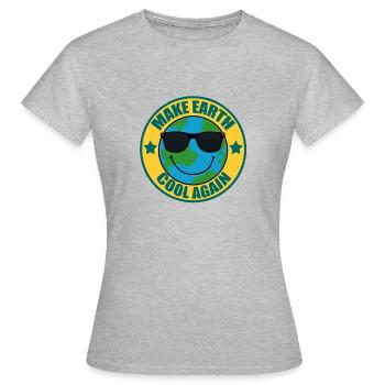 Make Earth cool again - Frauen T-Shirt - Grau meliert - Vorne - AI Model Female 172 dark (172cm)