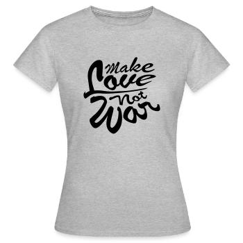Texte Faire l’amour - T-shirt Femme - gris chiné - Devant - AI Model Female 172 dark (172cm)