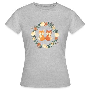 fox siblings - Women's T-Shirt - heather grey - Front - AI Model Female 172 dark (172cm)