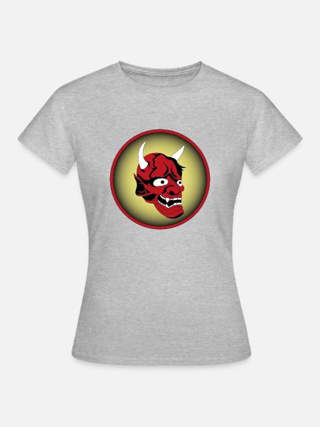 Roter Horngoblin - Frauen T-Shirt - Grau meliert