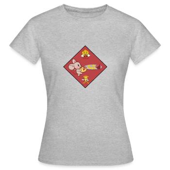 Fleißige Maus - Frauen T-Shirt - Grau meliert - Vorne - AI Model Female 172 dark (172cm)