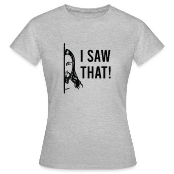 J’ai vu que Jésus - T-shirt Femme - gris chiné - Devant - AI Model Female 172 dark (172cm)