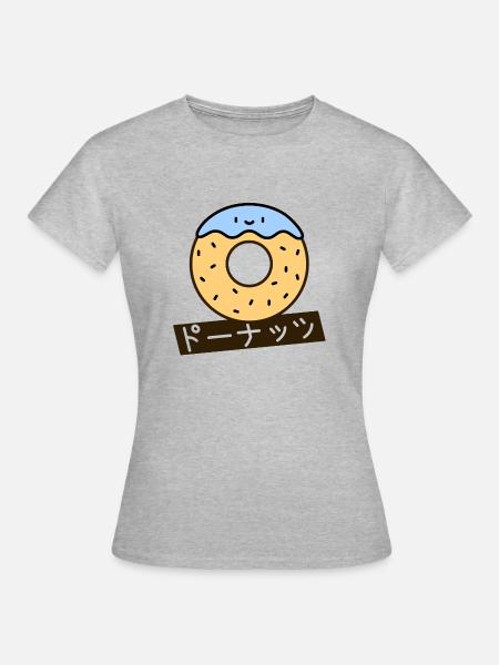 Japanischer Donut mit Streusel - Frauen T-Shirt - Grau meliert