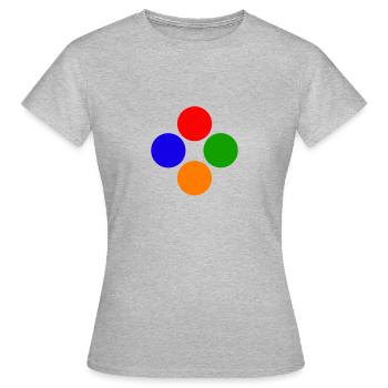 Punkte mehrfarbig - Frauen T-Shirt - Grau meliert - Vorne - AI Model Female 172 dark (172cm)