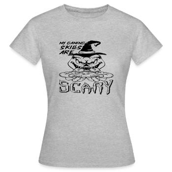 Mes compétences de jeu sont effrayantes - T-shirt Femme - gris chiné - Devant - AI Model Female 172 dark (172cm)
