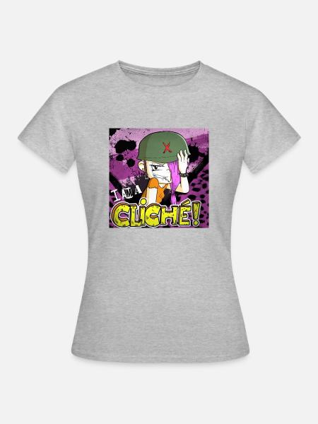 I am a cliché - Frauen T-Shirt - Grau meliert