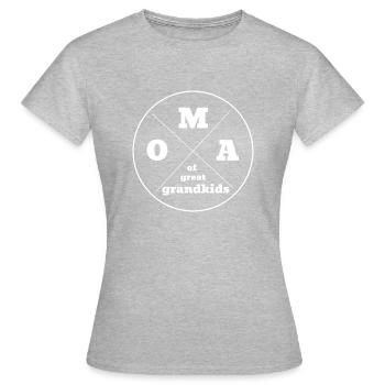 Oma - of great grandkids - Frauen T-Shirt - Grau meliert - Vorne - AI Model Female 172 dark (172cm)