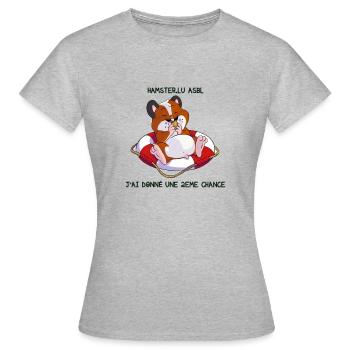 2eme chance - T-shirt Femme - gris chiné - Devant - AI Model Female 172 dark (172cm)