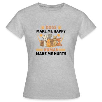Hunde machen mich glücklich Menschen machen mich glücklich - Frauen T-Shirt - Grau meliert - Vorne - AI Model Female 172 dark (172cm)