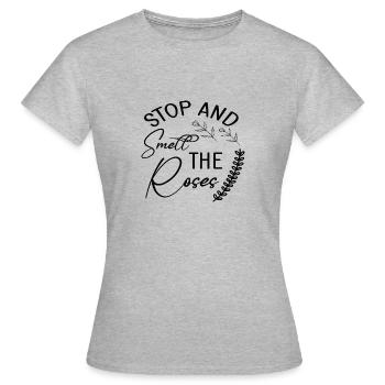 Stop and Smell the Roses - Women's T-Shirt - heather grey - Front - AI Model Female 172 dark (172cm)