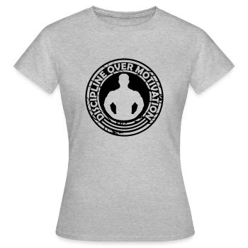 Citation de discipline sur la motivation - T-shirt Femme - gris chiné - Devant - AI Model Female 172 dark (172cm)