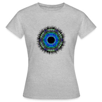 Symbol Auge Augen Mandala Muster Kreis - Frauen T-Shirt - Grau meliert - Vorne - AI Model Female 172 dark (172cm)
