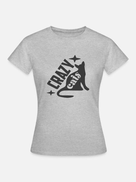 Crazy Cats - Frauen T-Shirt - Grau meliert