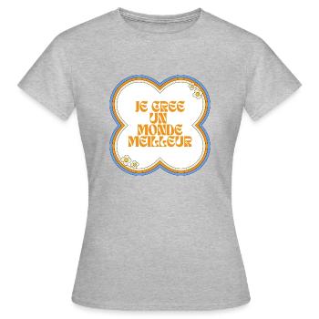 Positive attitude - T-shirt Femme - gris chiné - Devant - AI Model Female 172 dark (172cm)