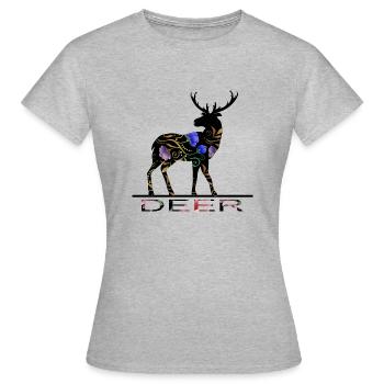 Hirsch - Frauen T-Shirt - Grau meliert - Vorne - AI Model Female 172 dark (172cm)