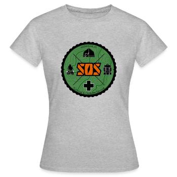 SOS Logo grün - Frauen T-Shirt - Grau meliert - Vorne - AI Model Female 172 dark (172cm)