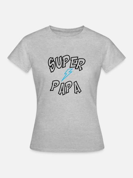 Super Papa - Frauen T-Shirt - Grau meliert