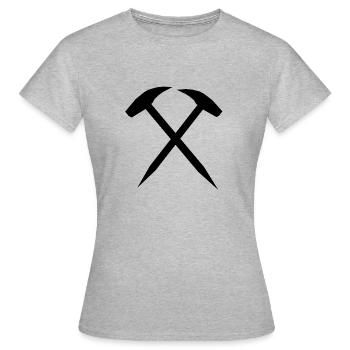 Maillets et fers, symbole minier - T-shirt Femme - gris chiné - Devant - AI Model Female 172 dark (172cm)