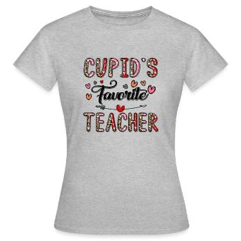 Cupidon FavoriteTeacher - T-shirt Femme - gris chiné - Devant - AI Model Female 172 dark (172cm)