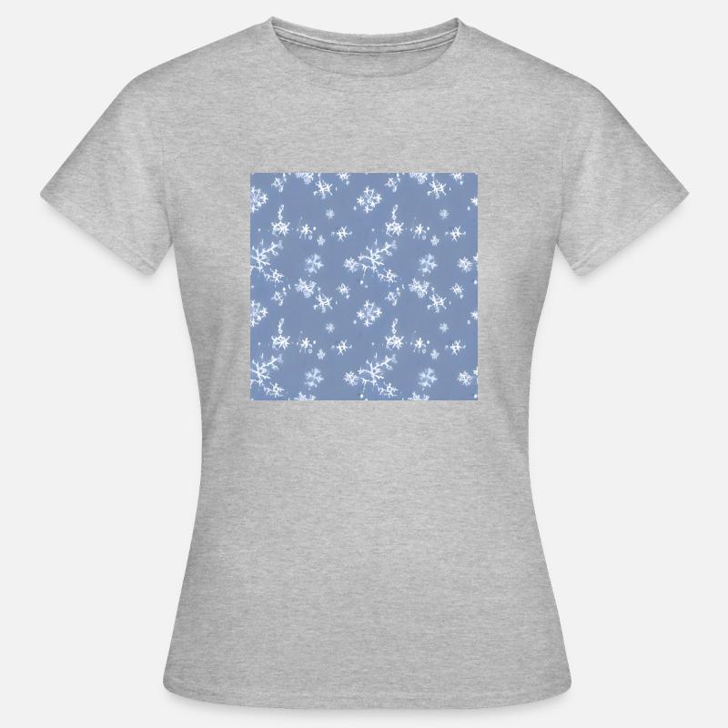 Snow pattern on a blue background - Women's T-Shirt - heather grey