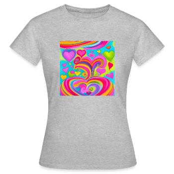 Amour coloré - T-shirt Femme - gris chiné - Devant - AI Model Female 172 dark (172cm)