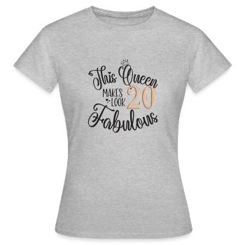 Birthday Gift, Queen Birthday, Number, Gold, Queen - Women's T-Shirt - heather grey - Front - AI Model Female 172 dark (172cm)