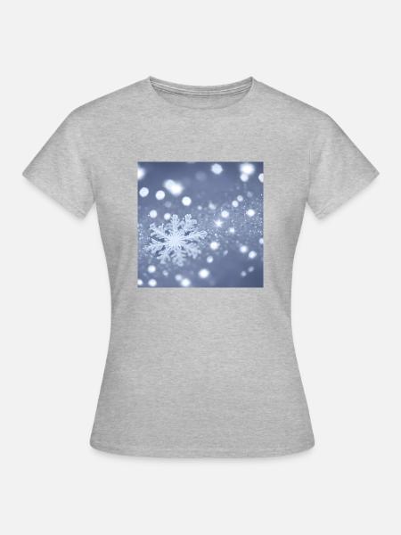 Schneeflocken-Design - Frauen T-Shirt - Grau meliert